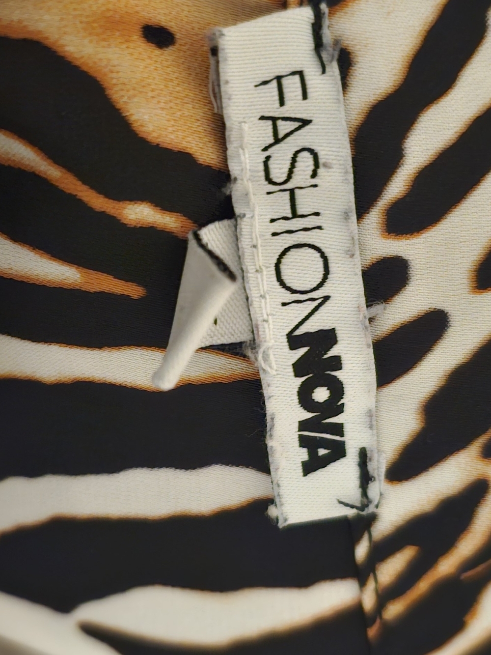 Fashion Nova Oversized Animal Print Satin Shirt Dress - Picture 2 of 3